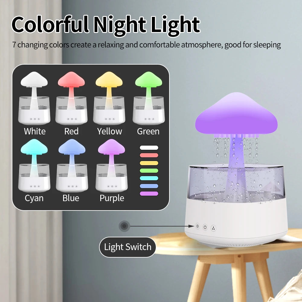 Night Light Water Drips Rain Cloud Humidifier