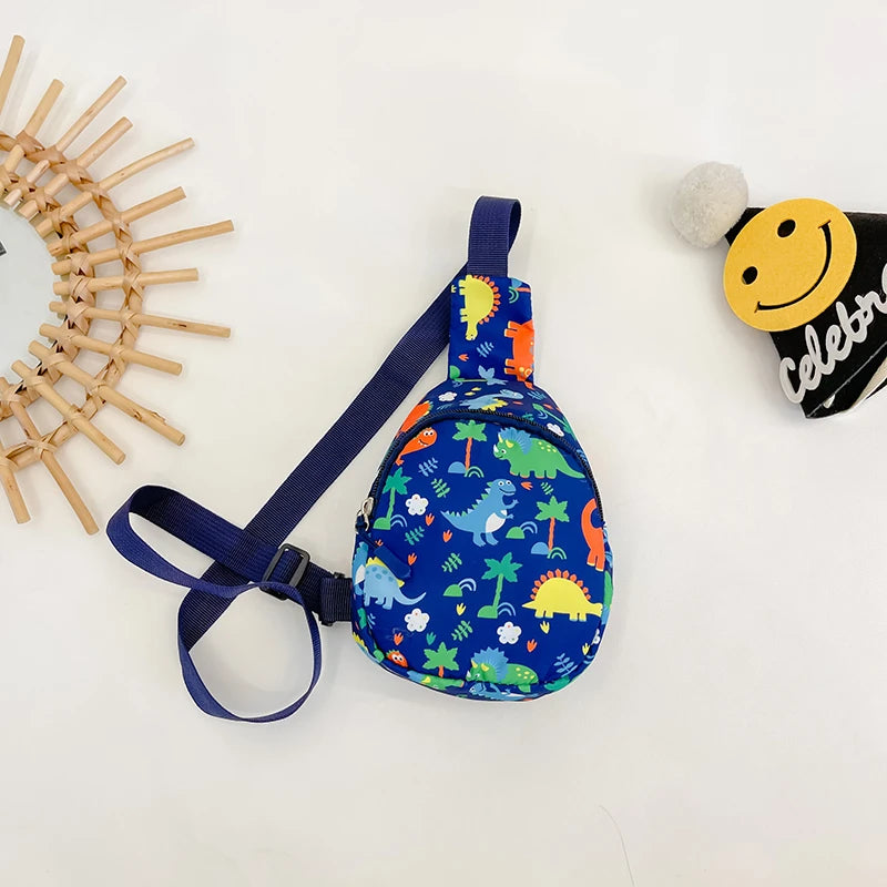 Children's Crossbody Backpack Cute Cartoon Pattern Dress Casual School Bag for Boys ,Girls