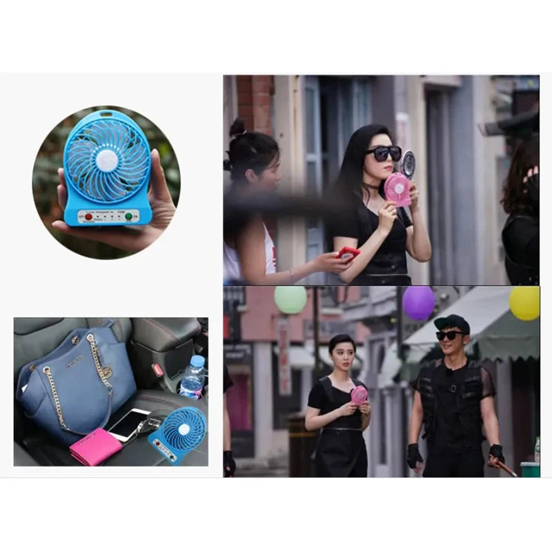Wholesale Factory  Oem Electric Snow Fan Usb Charging Portable Hand Fan Mini Handheld Rechargeable Fan With Light