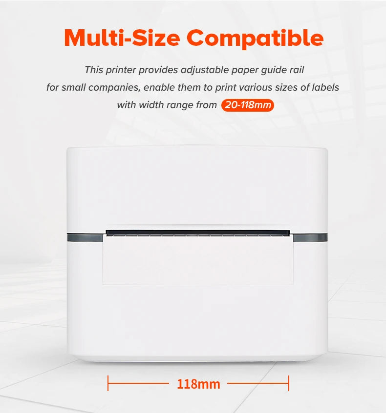 Desktop Thermal Barcode Printer 4x6 120mm Shipping Label Printer With Bluetooth Thermal Label Printer