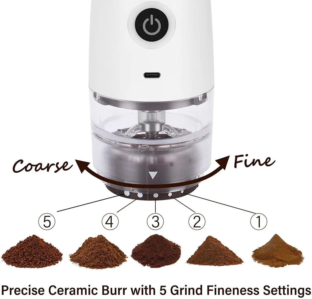 USB Rechargeable  Grinder Electric Portable Coffee Bean Grinder Grind Settings Espresso Drip