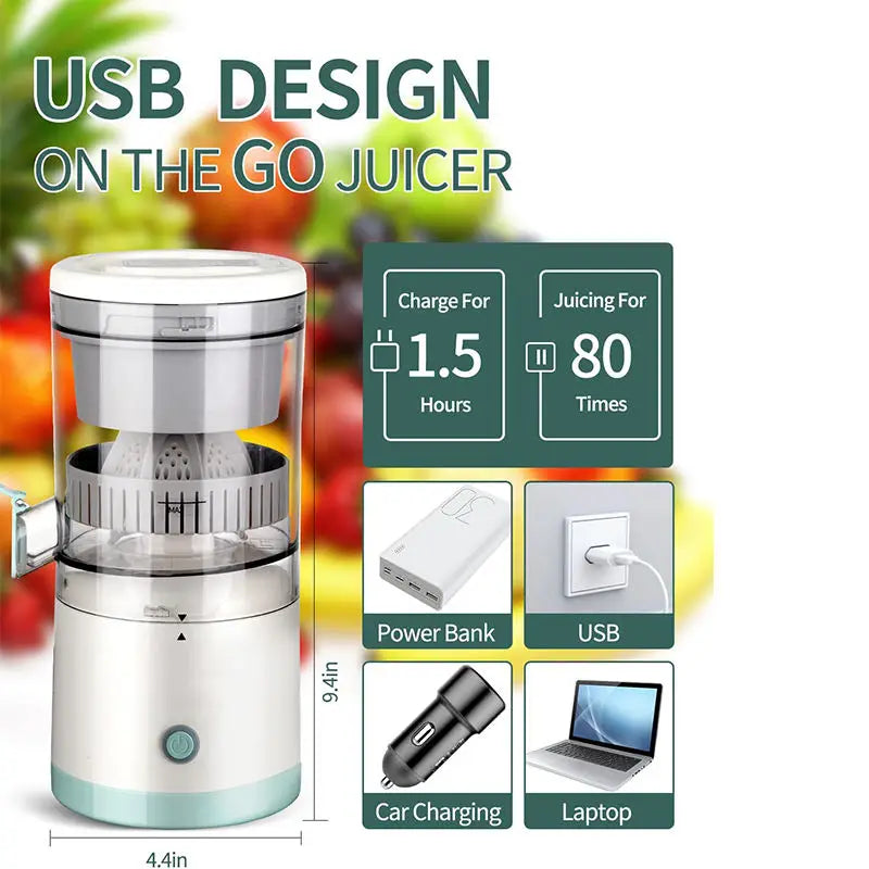 Portable Mini Electric Orange Squeezer Juicer Machine  Slow Blender