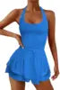 Sports Cross Back Bodysuit Tennis Suit Casual Bodysuit