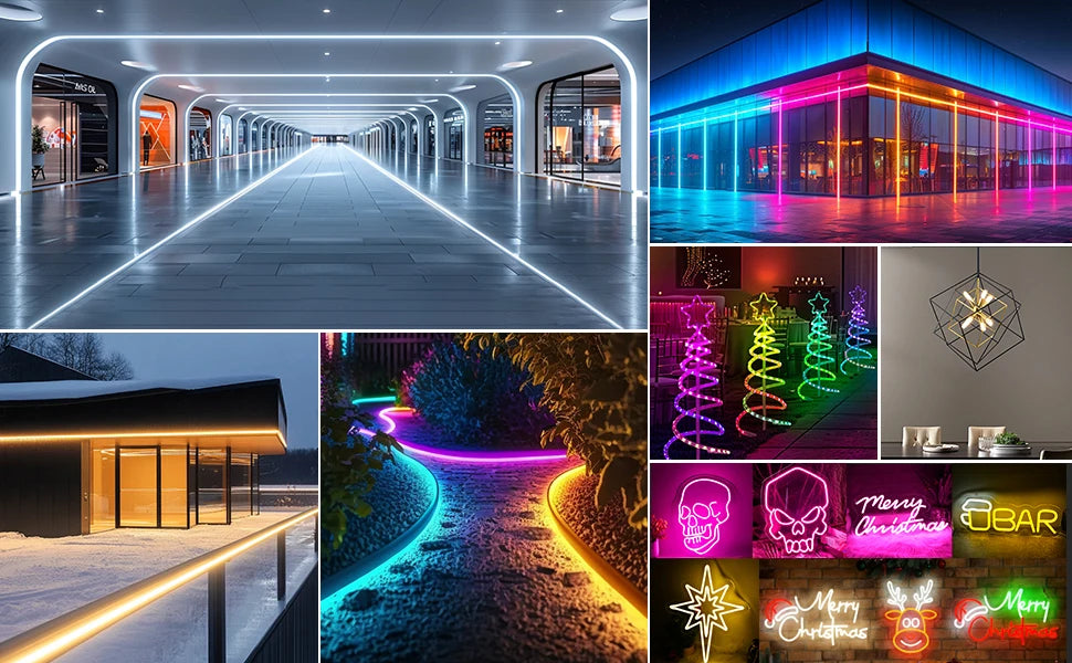16.34*9.5in Dimmable 5V USB Power Merry Christmas Neon Signs for Window Decor New Year Business Bar Shops Restaurant Commercial
