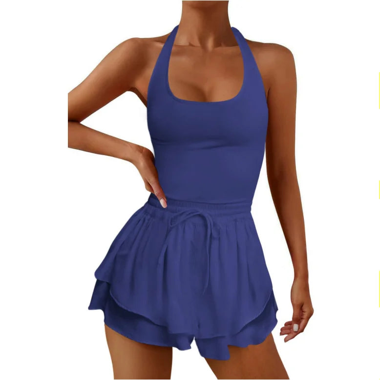 Sports Cross Back Bodysuit Tennis Suit Casual Bodysuit