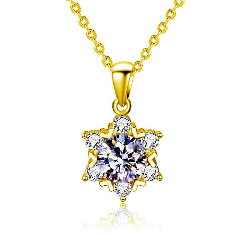 Original Simple 8mm D Color Moissanite Pendant Necklace for Women 925 Sterling Silver Jewelry with Certificate D2.0CT