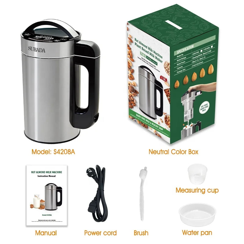 Perfect For Automatic Nut Almond Milk Machine for Homemade Plant-Based Milk Oat Soybean Almond Cow and Dairy Free Beverages Soy Milk Maker