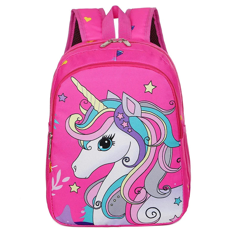 Girls Waterproof Polyester Children's Cartoon Color Unicorn School Backpack
