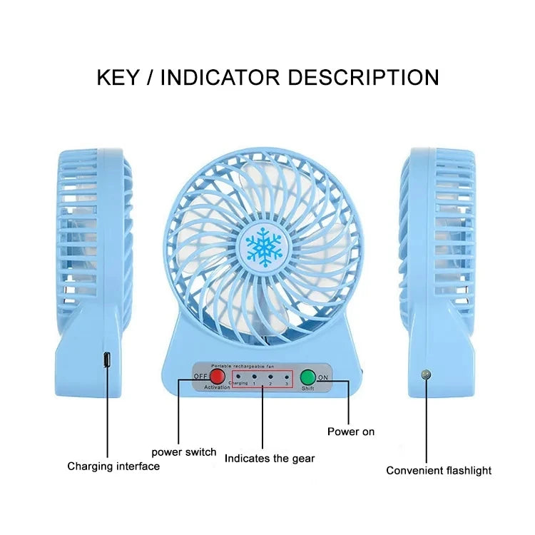 Wholesale Factory  Oem Electric Snow Fan Usb Charging Portable Hand Fan Mini Handheld Rechargeable Fan With Light