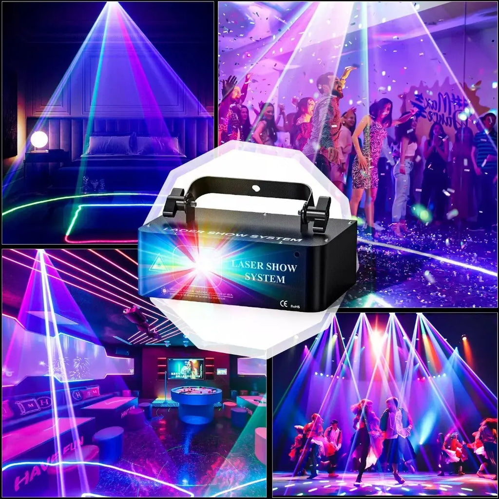 YSH DDP US Local Stocks RGB Club Light & Sound Activated Wedding Events Show DMX Lazer Projetor Laser for DJ Party Lighting