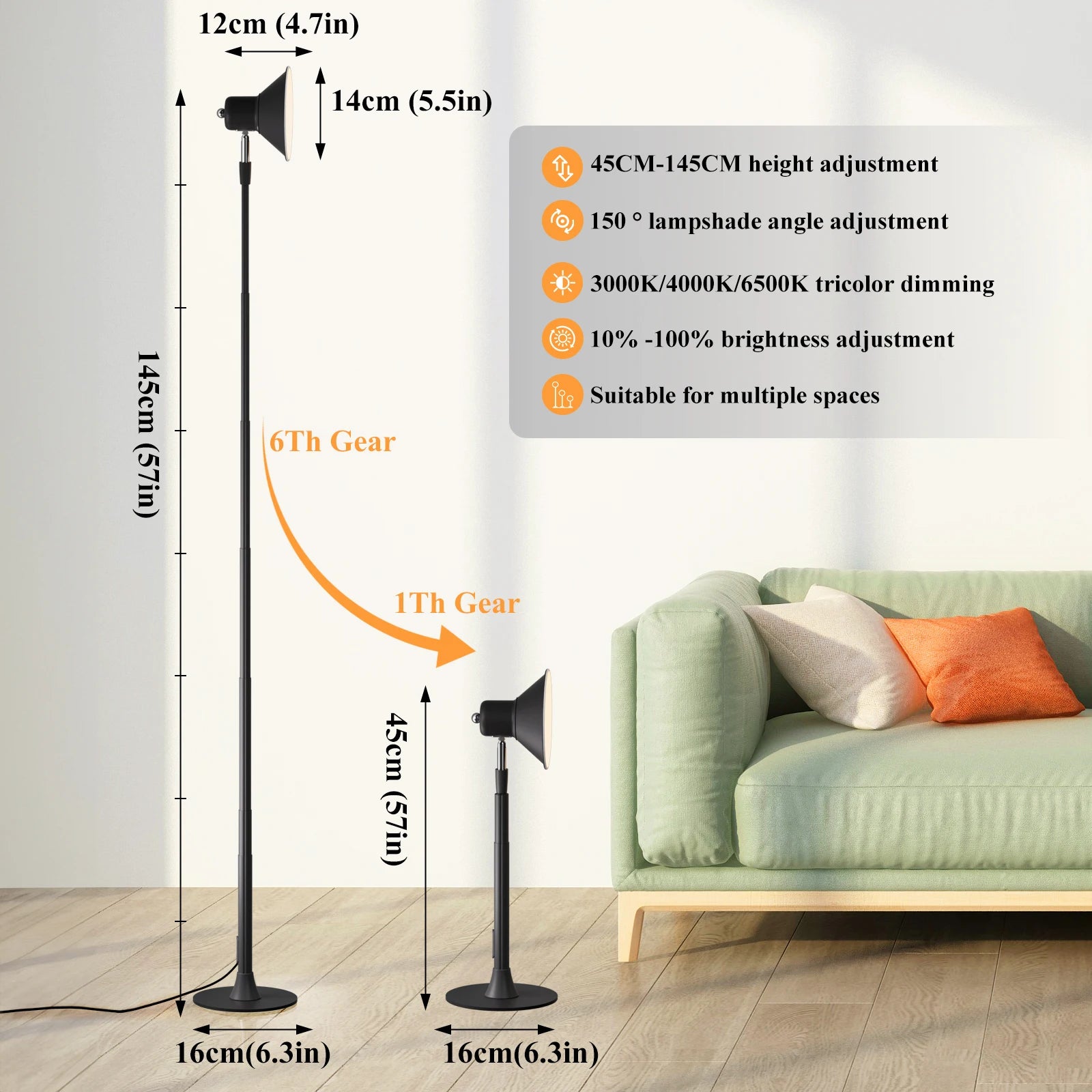 Height Adjustable Study Corner Floor Lamp Modern USB Reading Desk Lamp Living Room Bedroom Night Lights Bedside Led Table Lamp