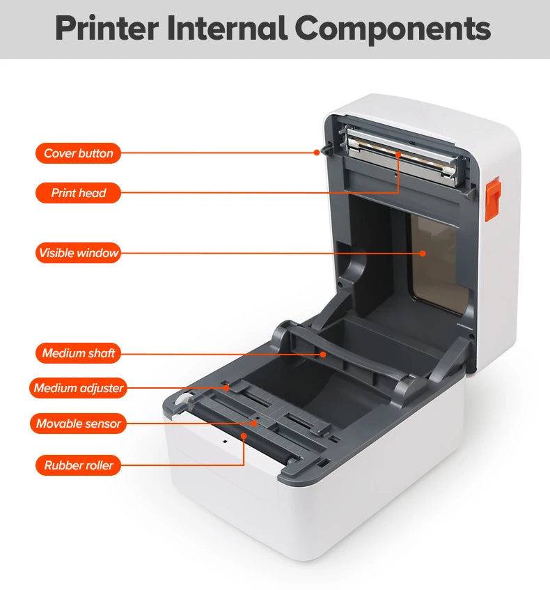 Desktop Thermal Barcode Printer 4x6 120mm Shipping Label Printer With Bluetooth Thermal Label Printer