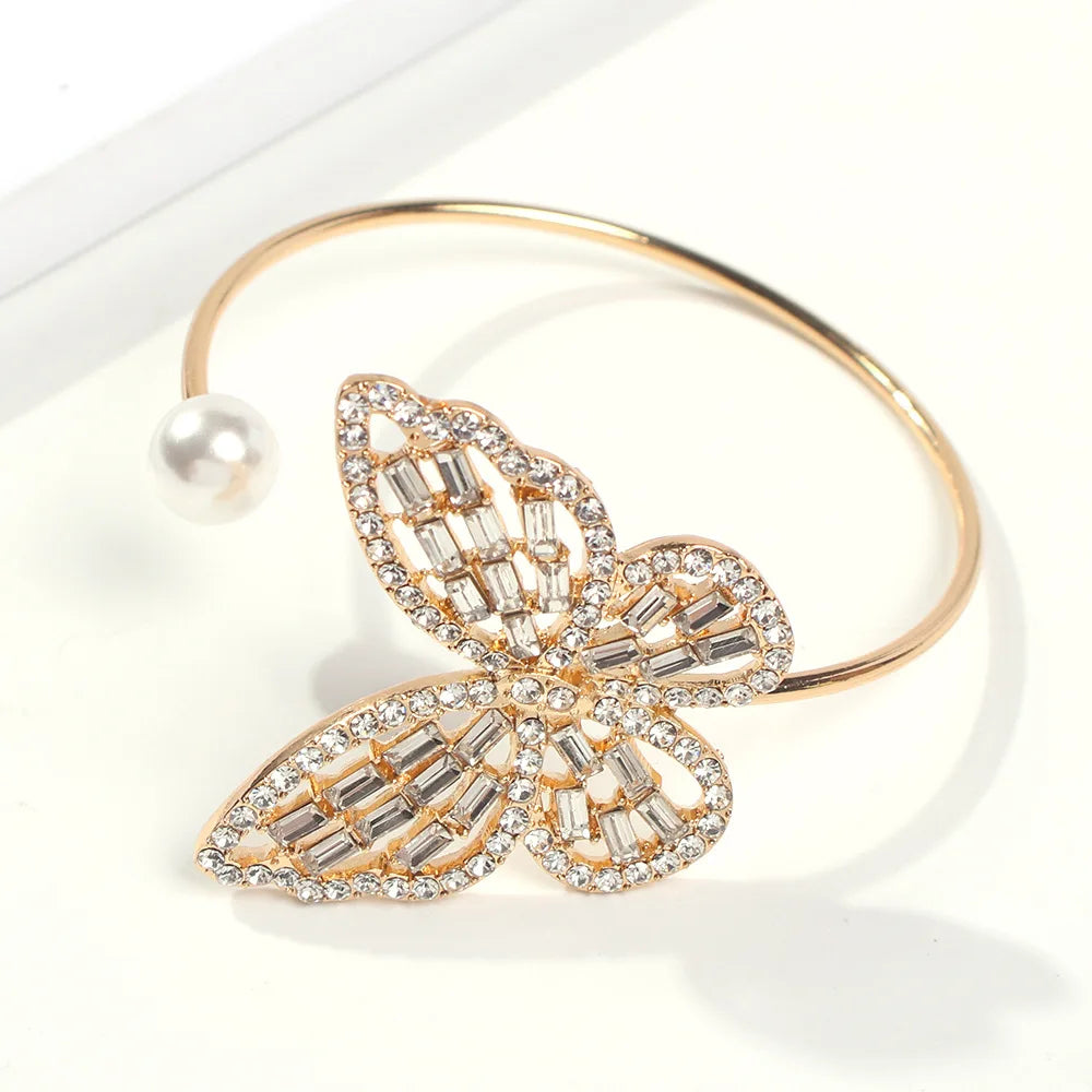 Diamond Bracelet Pearl Butterfly Luxury Romantic Bracelet for Women
