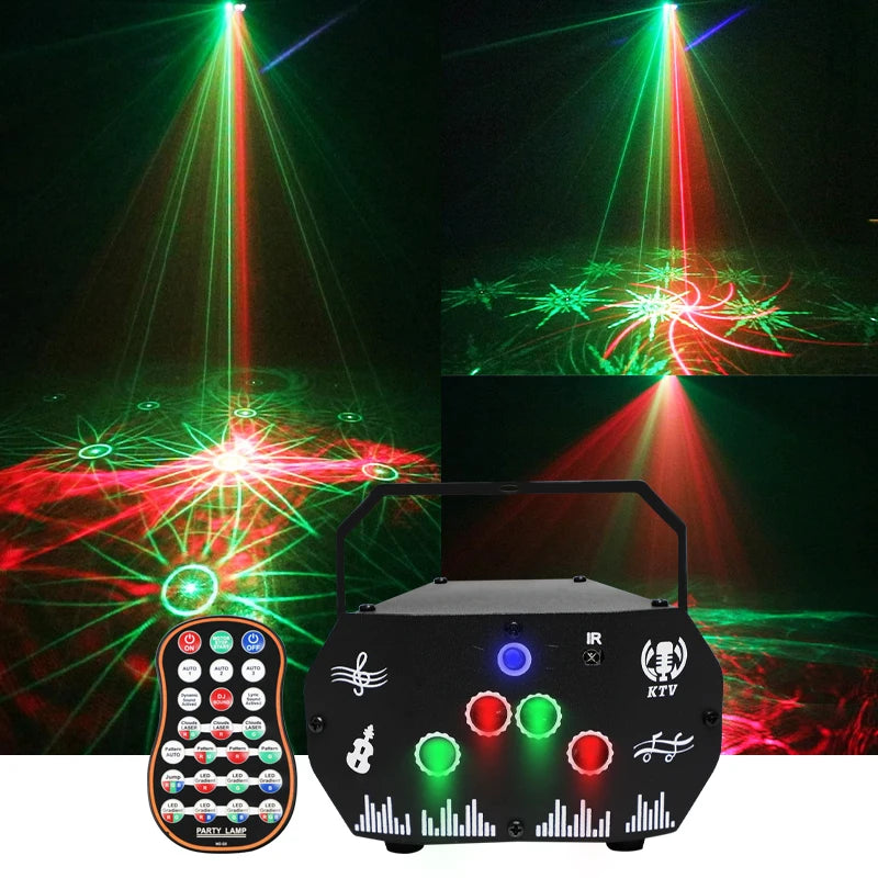 Mini Projector Beam Strobe Effects DJ Remote Sound Control for Party Bar LED Laser Stage LED Light