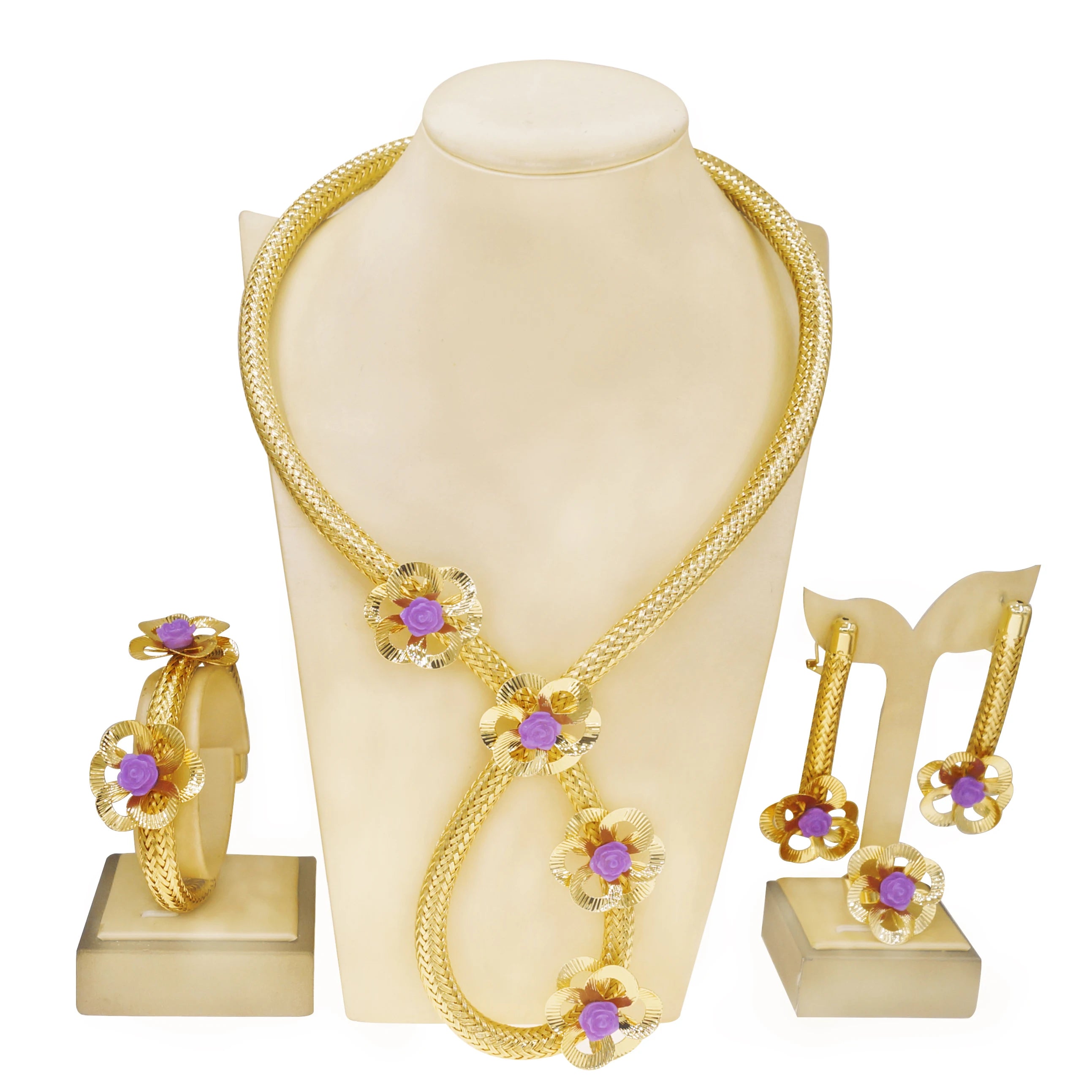 Classic Jewelry Set Simple Fashion Brazilian Jewelry Necklace Set Real Gold Plated Jewelry Sets