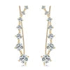 Round 4.5mm Moissanite 925 Sterling Silver Unique Climber Earrings for Women