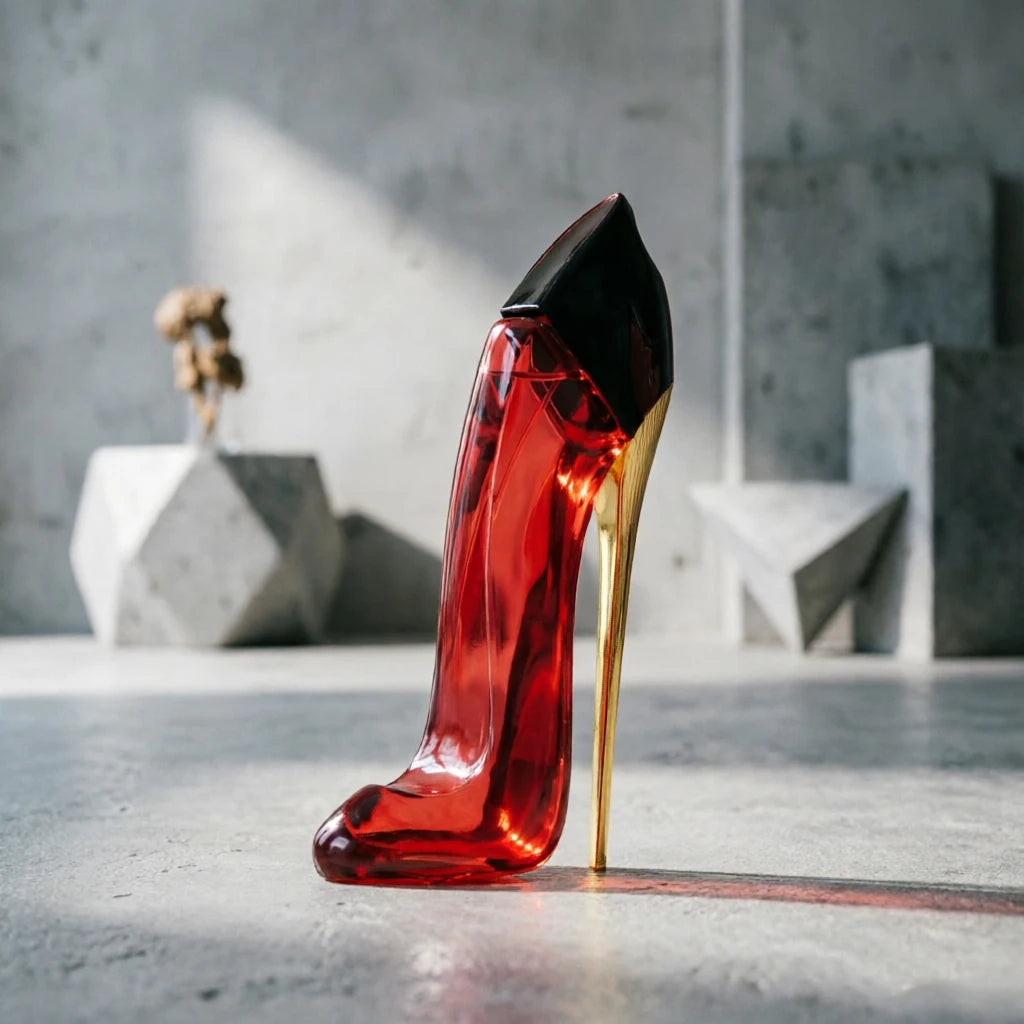Woman's Fruity Floral Long-Lasting Fragrance Red High Heel Bottle Design Perfume