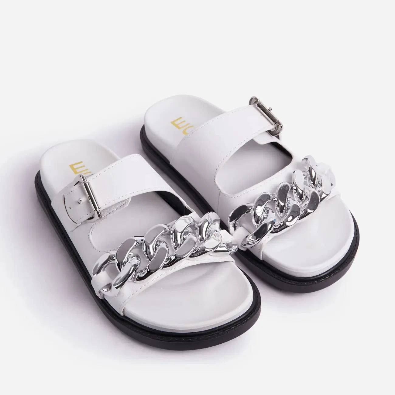Ladies Shoes Flat Casual Fashion Chain Belt Slipper Women Beach Outdoor Casual Slipper