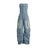 Camo Jeans Women Camouflage Jumpsuits Pants Denim Cargo Jumpsuit