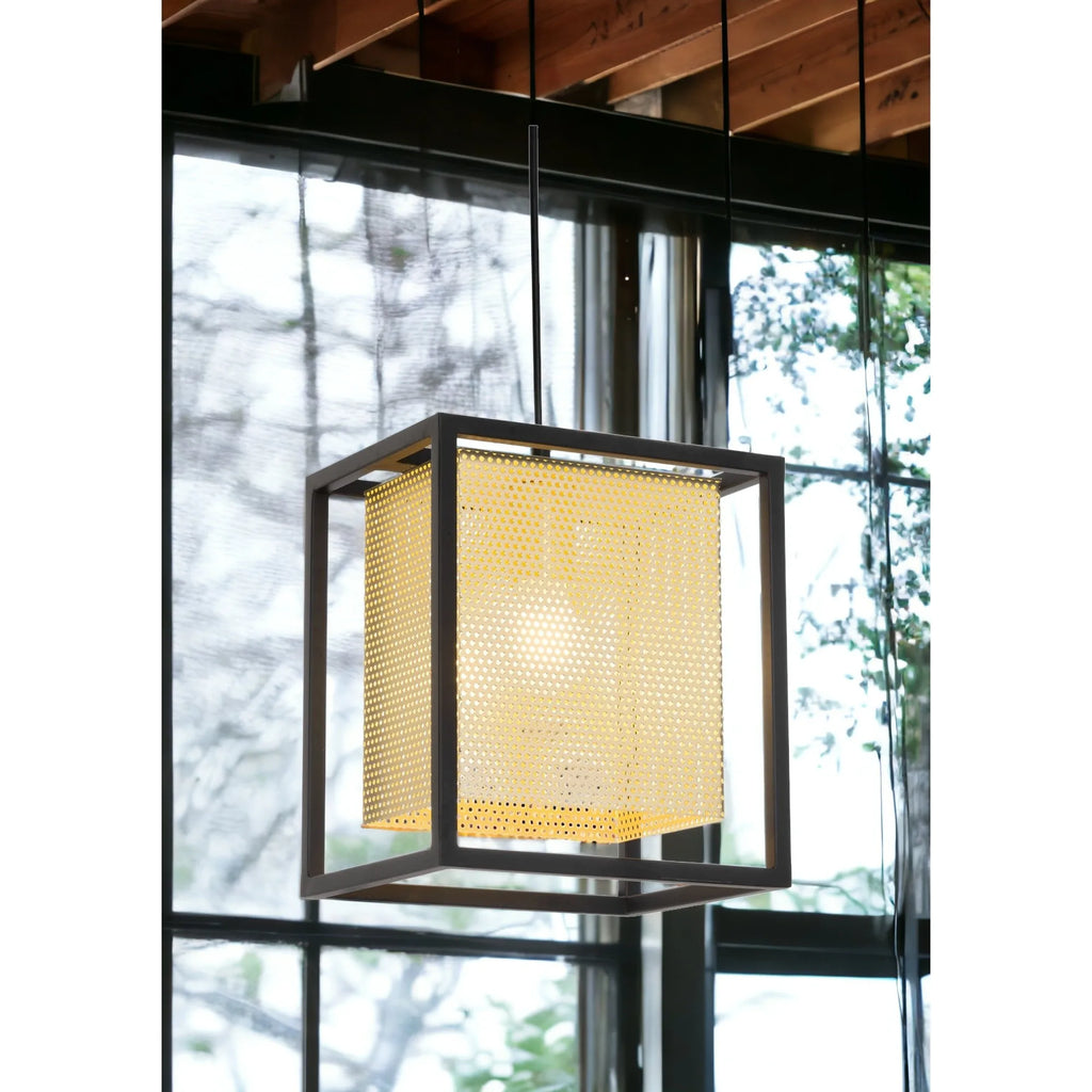 Geometric Metal Ceiling Light Gold Black Acrylic Cover 30W/36W Remote Switch for Home Office Dining Bedroom Outdoor