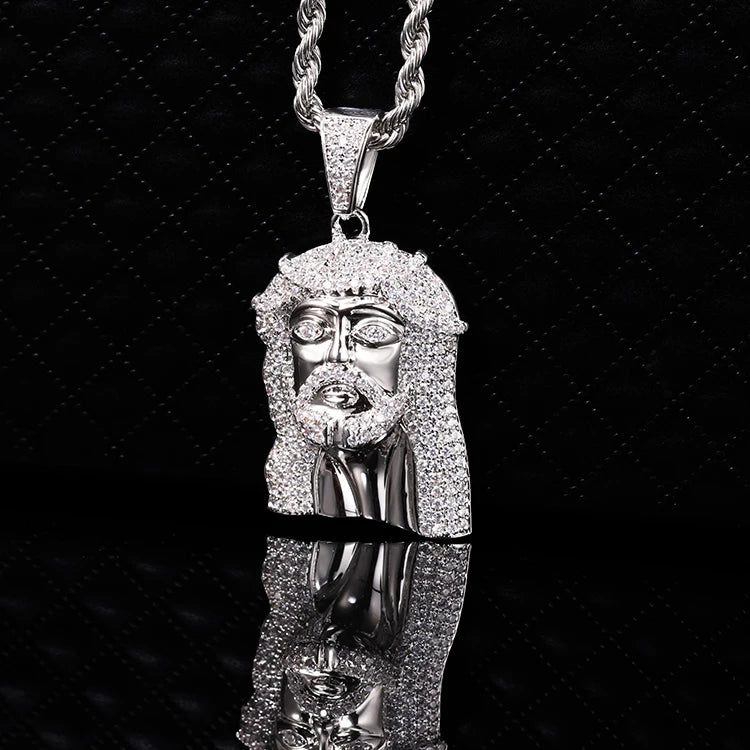 Jesus Pendant 3D Design 925 Sterling Silver High Quality VVS Diamond Pendant Moissanite Jesus Pendant for Men