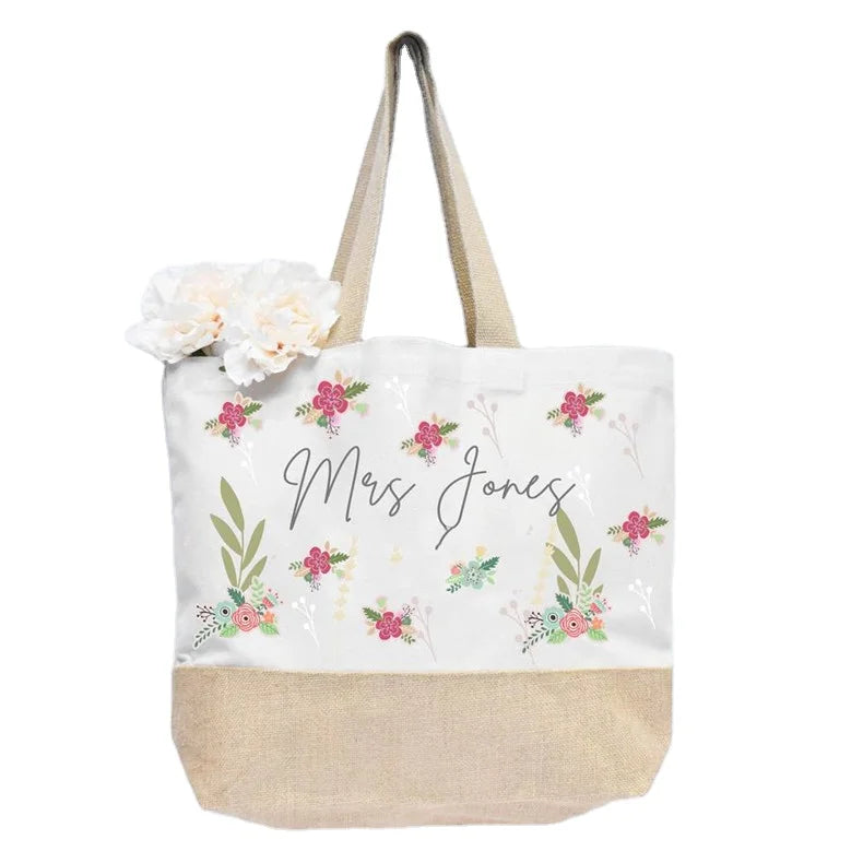 Canvas Bag Large Jute Burlap Beach Tote with Cotton Lining Zipper and Open Closure Options