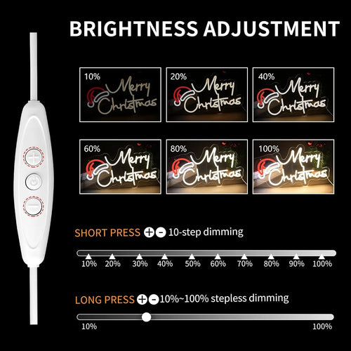 16.34*9.5in Dimmable 5V USB Power Merry Christmas Neon Signs for Window Decor New Year Business Bar Shops Restaurant Commercial