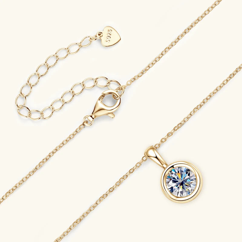 Moissanite Pendant Necklace Minimalist Bubble Shape Diamond Silver 925 GRA Certified Jewelry for Woman