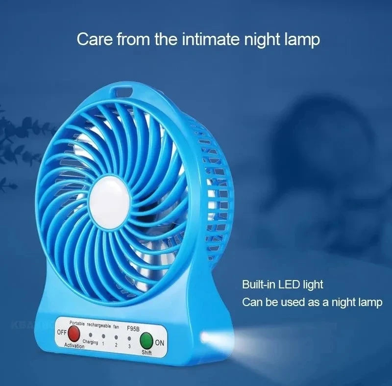 Wholesale Factory  Oem Electric Snow Fan Usb Charging Portable Hand Fan Mini Handheld Rechargeable Fan With Light
