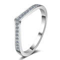 Eternity Moissanite Promise Rings for Her V Shaped Stackable Wedding Engagement Rings for Women