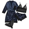 4pcs Satin Babydoll Sexy Lingerie For Women