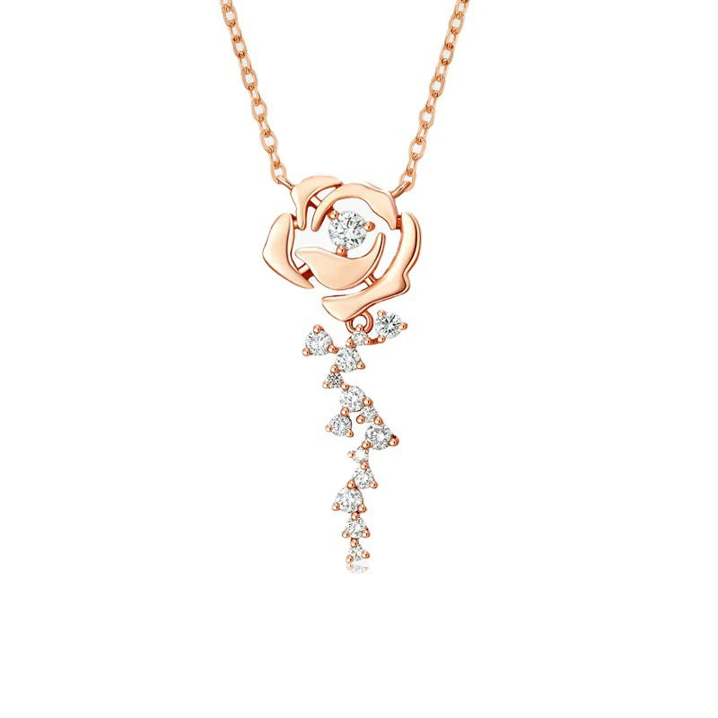 Sterling Silver 4mm 0.3ct Moissanite Twist Pendant Necklace for Women