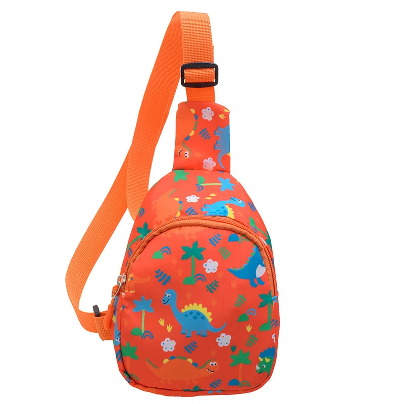 Children's Crossbody Backpack Cute Cartoon Pattern Dress Casual School Bag for Boys ,Girls