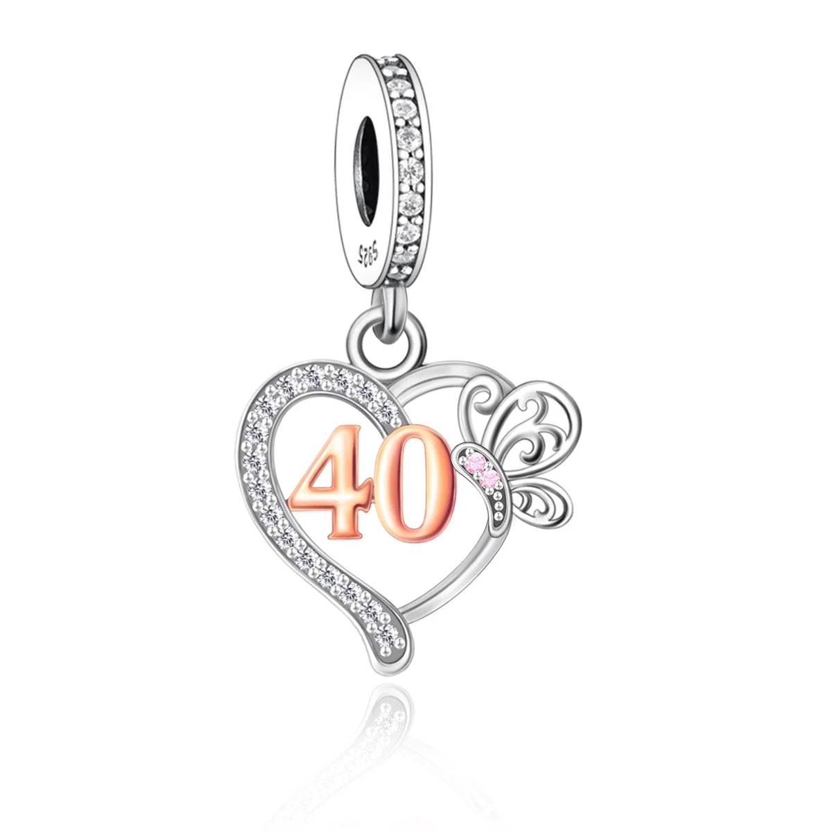 Fit Original Bracelet Necklace Jewelry 925 Sterling Silver Butterfly Number Beads Charms Anniversary, Speical Birthdays