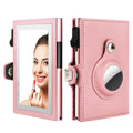 Daily Use Thin Leather RFID Blocking Ladies Card Holder with Cosmetic Mirror and Coin Purse