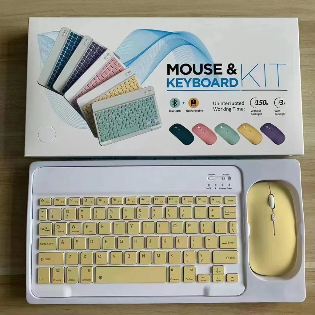 Wireless USB Keyboard and Mouse Combo Customizable Language for Tablet PC and Phone Split Style