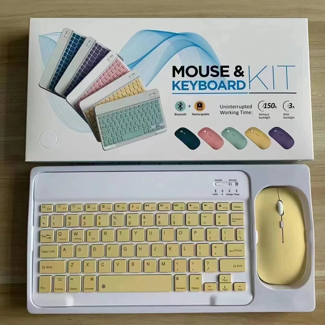 Wireless USB Keyboard and Mouse Combo Customizable Language for Tablet PC and Phone Split Style