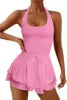 Sports Cross Back Bodysuit Tennis Suit Casual Bodysuit