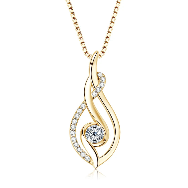Sterling Silver 4mm 0.3ct Moissanite Twist Pendant Necklace for Women