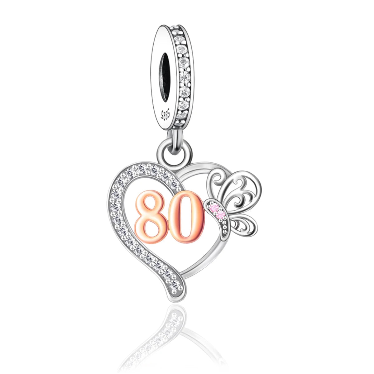 Fit Original Bracelet Necklace Jewelry 925 Sterling Silver Butterfly Number Beads Charms Anniversary, Speical Birthdays