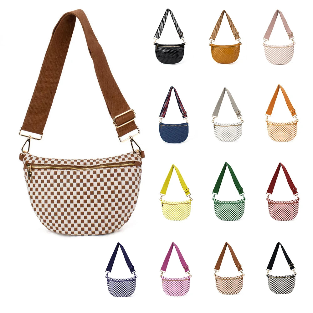 Women's Handmade Woven Belt Single Vegan Leather Tote Bag With Braided Strap