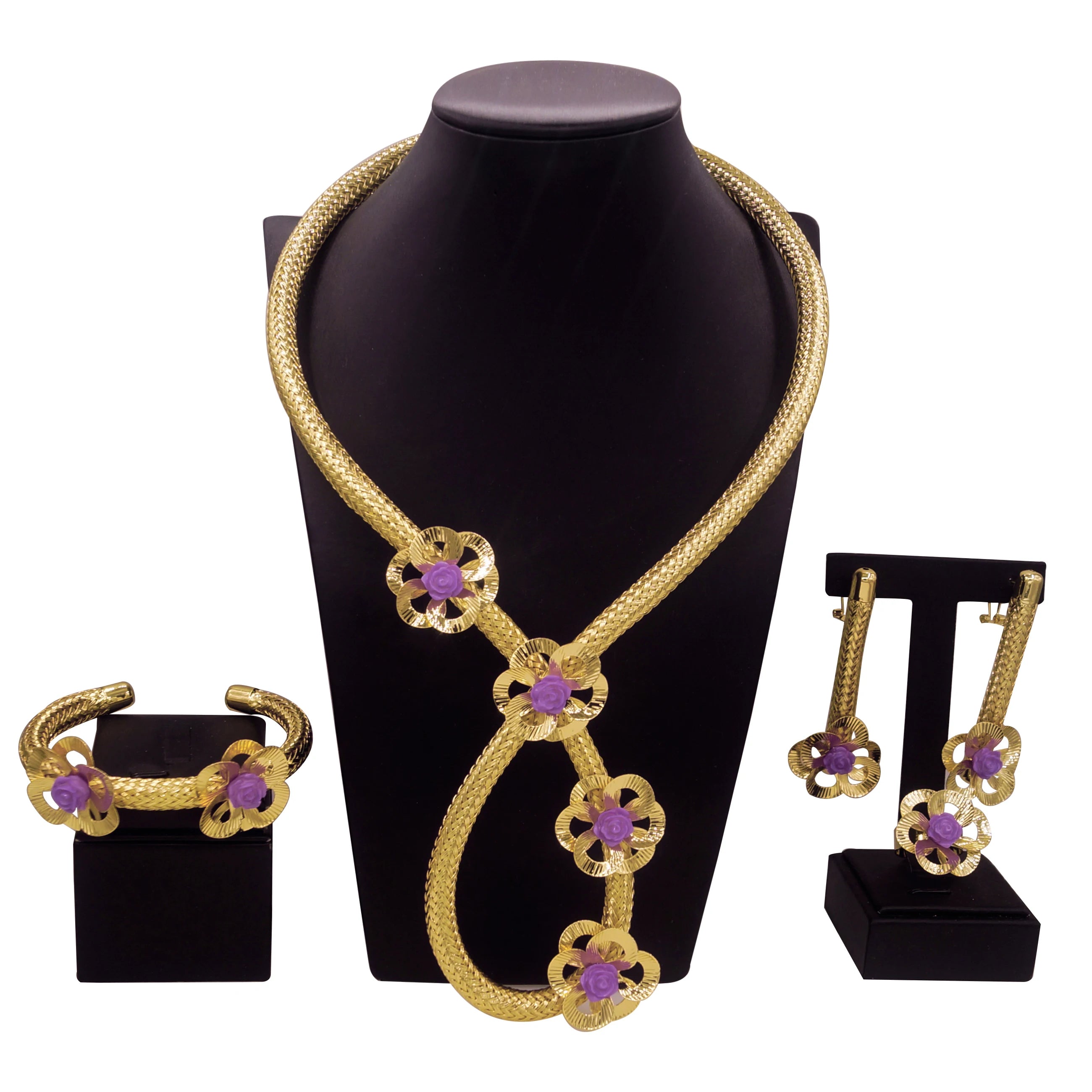 Classic Jewelry Set Simple Fashion Brazilian Jewelry Necklace Set Real Gold Plated Jewelry Sets