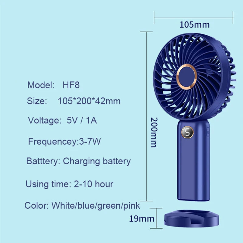 Wholesale Mini Rechargeable Ventiladores Portable Personal Desk Table Hand Held Usb Led Small Fan With 2400mAh Battery