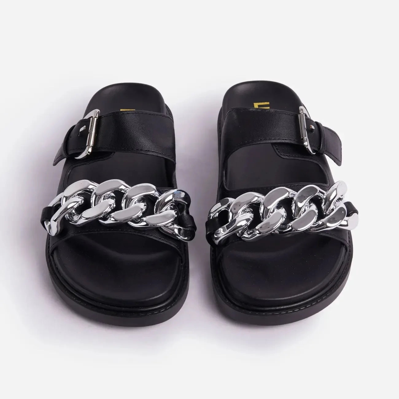 Ladies Shoes Flat Casual Fashion Chain Belt Slipper Women Beach Outdoor Casual Slipper