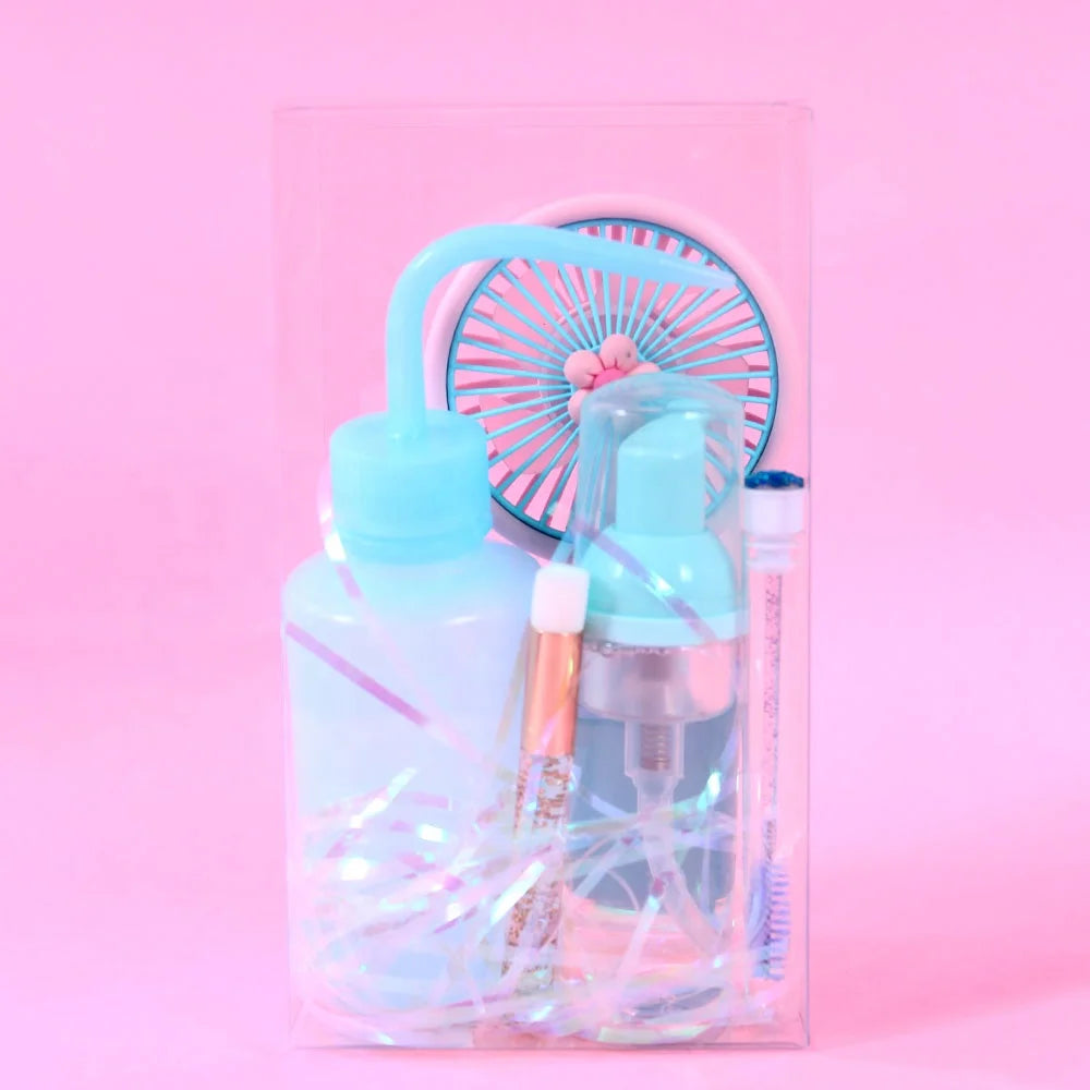 60ml Eyelash Foam Cleanser Lash Extension Glue Mini Fan Cleaning Brush Kit with Resin Washing Bottle Lash Shampoo