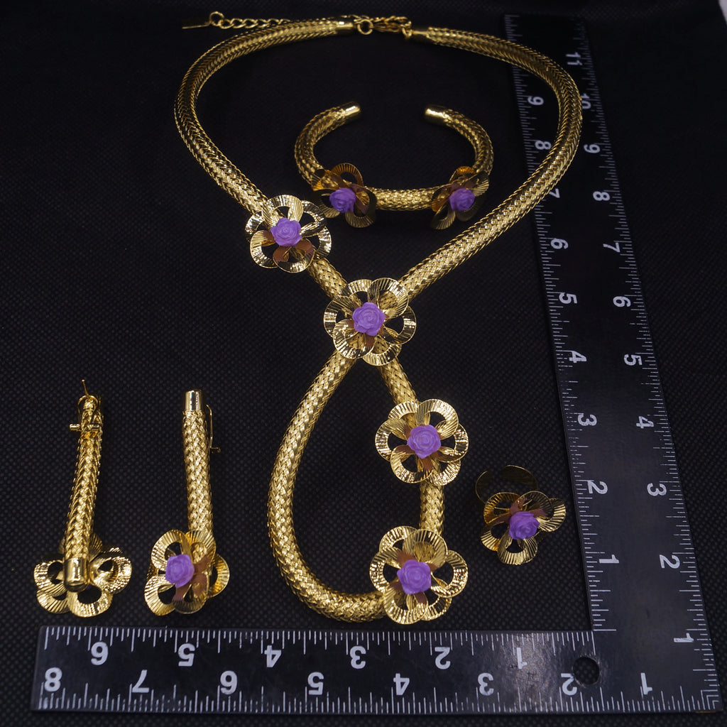 Classic Jewelry Set Simple Fashion Brazilian Jewelry Necklace Set Real Gold Plated Jewelry Sets