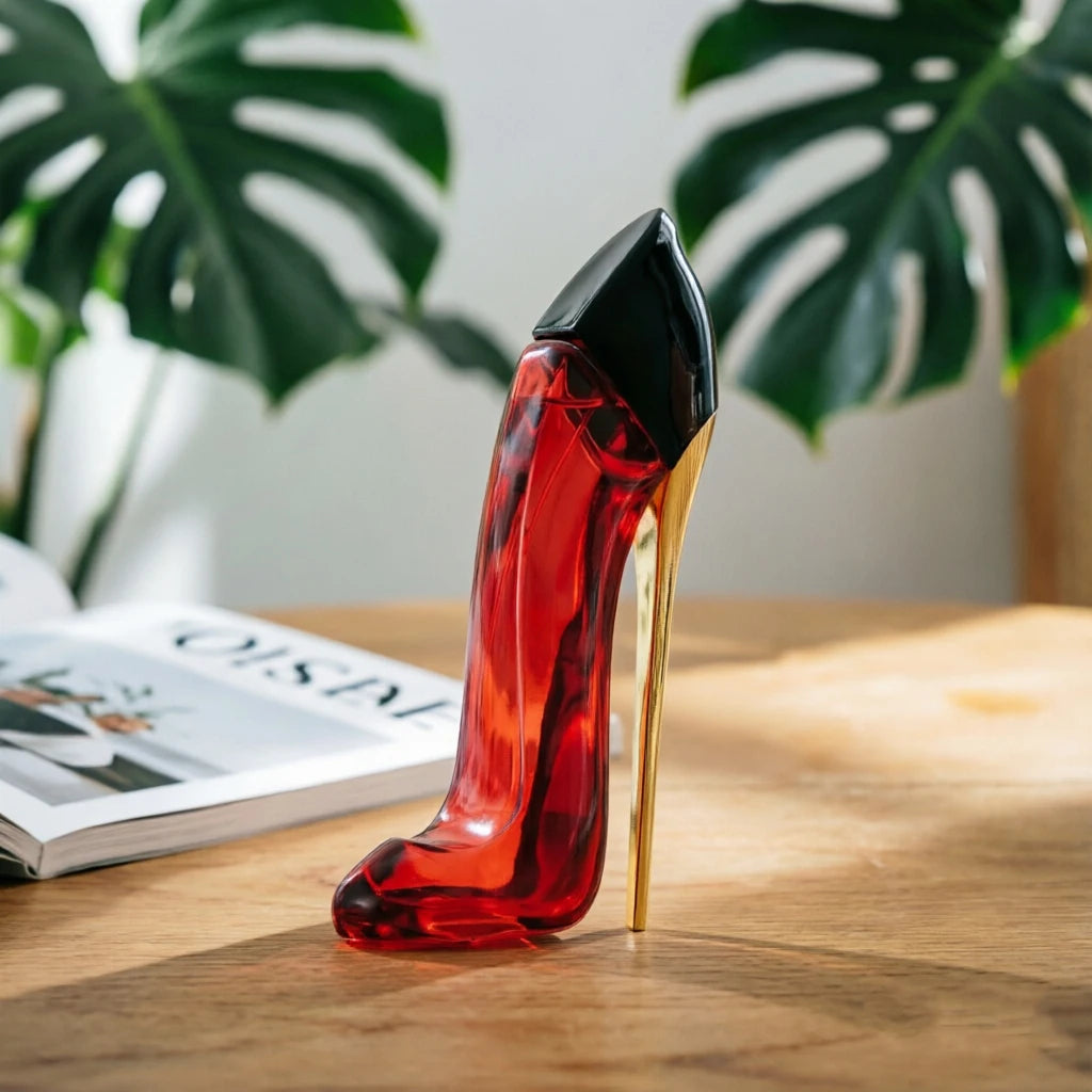Woman's Fruity Floral Long-Lasting Fragrance Red High Heel Bottle Design Perfume