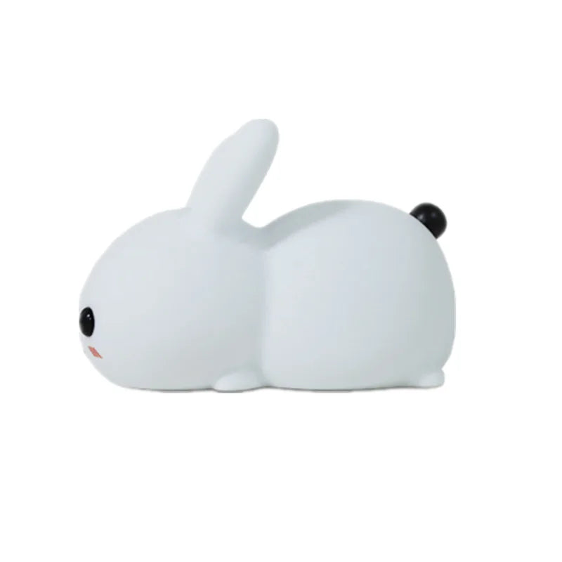 FCJ Cute Charging Jade Rabbit Night Light Colorful Silicone ABS with Warm LED Touch Control 5V Power Supply for Home Use Cute For KIds