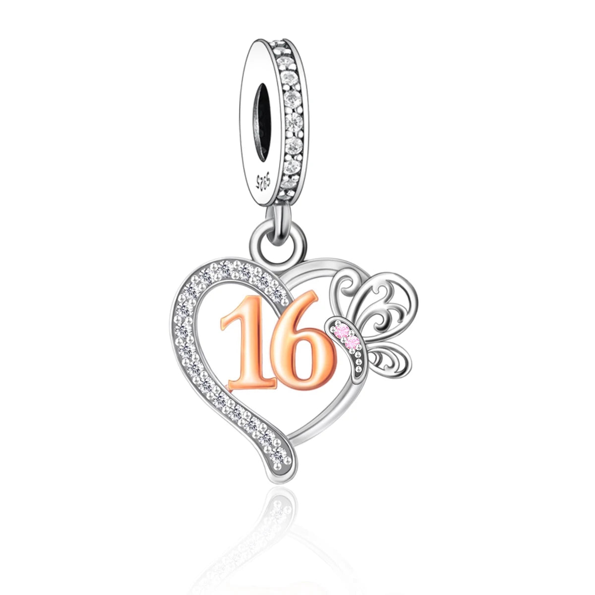 Fit Original Bracelet Necklace Jewelry 925 Sterling Silver Butterfly Number Beads Charms Anniversary, Speical Birthdays