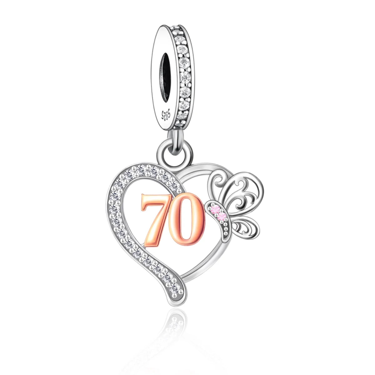 Fit Original Bracelet Necklace Jewelry 925 Sterling Silver Butterfly Number Beads Charms Anniversary, Speical Birthdays